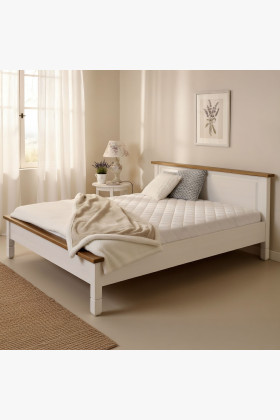 Biela rustikálna posteľ France 160 x 200 cm